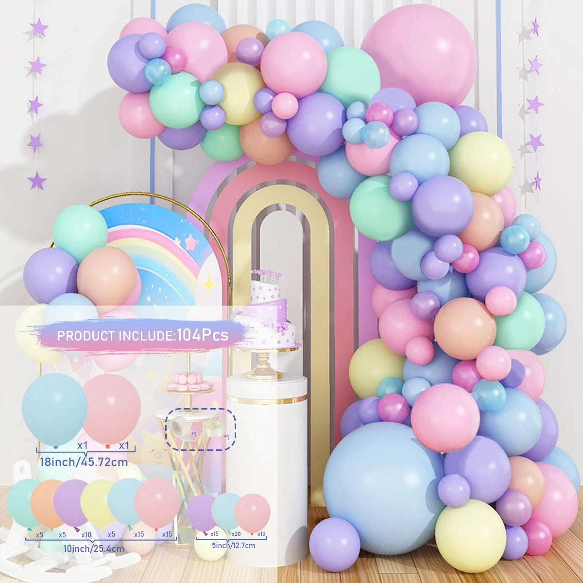 Macaron balloons arch kit