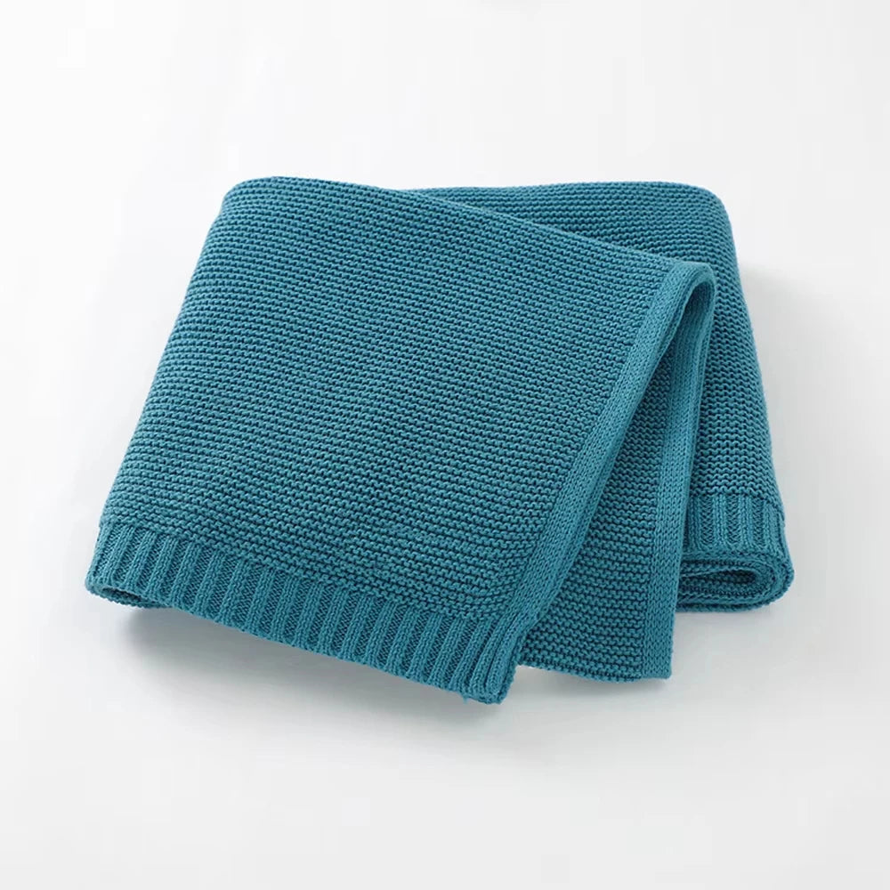 Personalized name Baby knitted blanket cotton 100x80cm custom