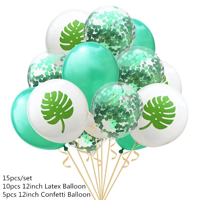 Jungle party green latex balloons