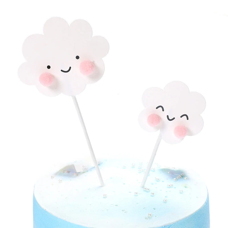 Smiling Face Cloud Rainbow Cake opper decoratings