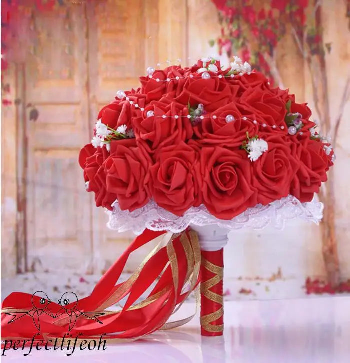Burgundy wedding bouquet