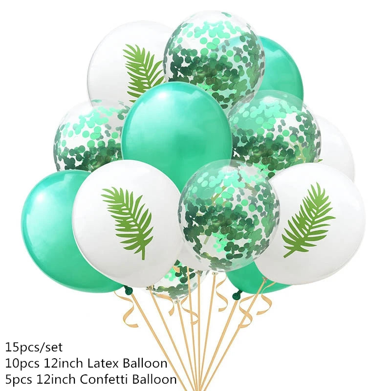 Jungle party green latex balloons