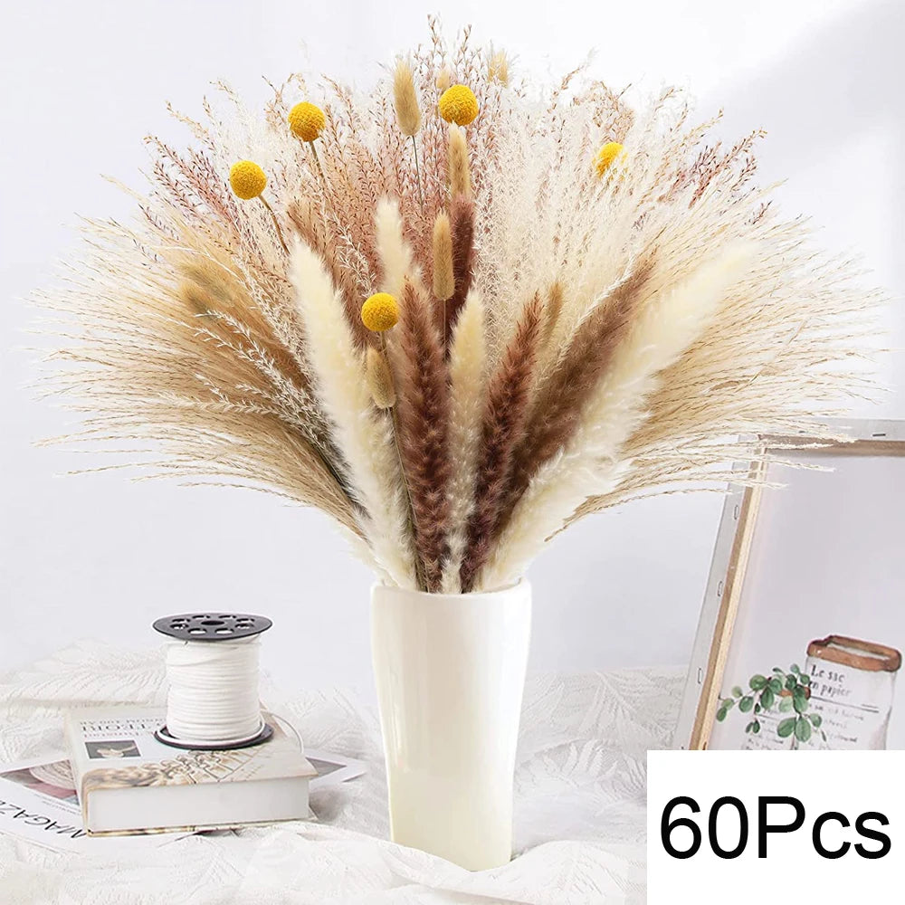 Natural Pampas Dried Flowers Bouquet