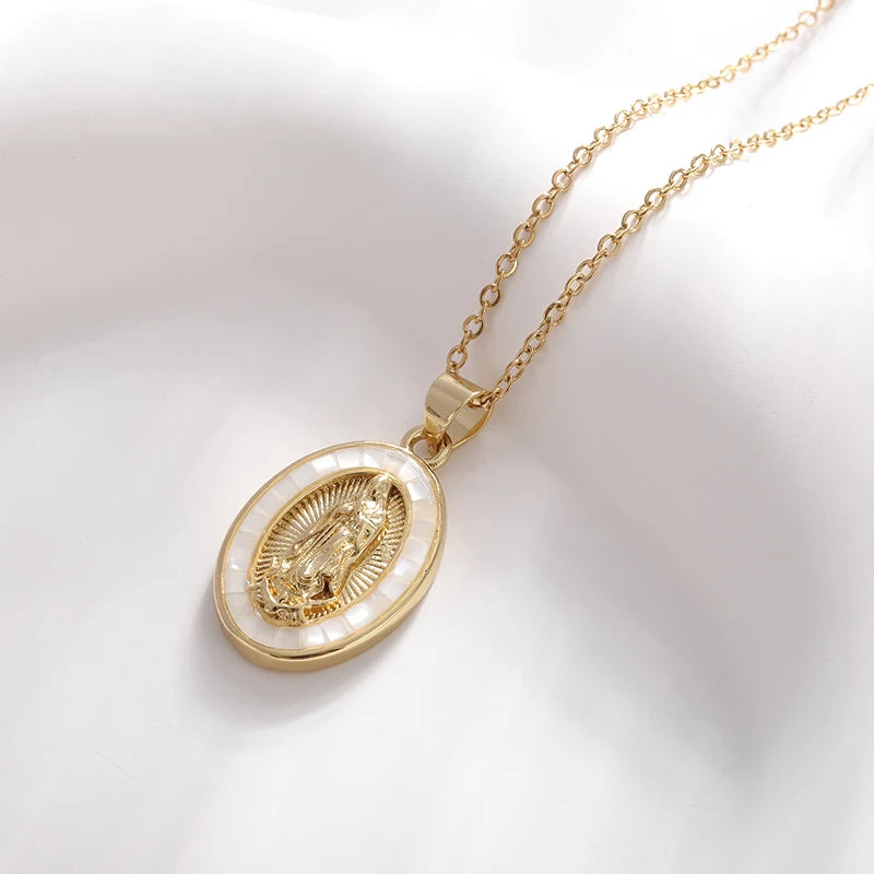 Catholic virgin Mary pendant necklace