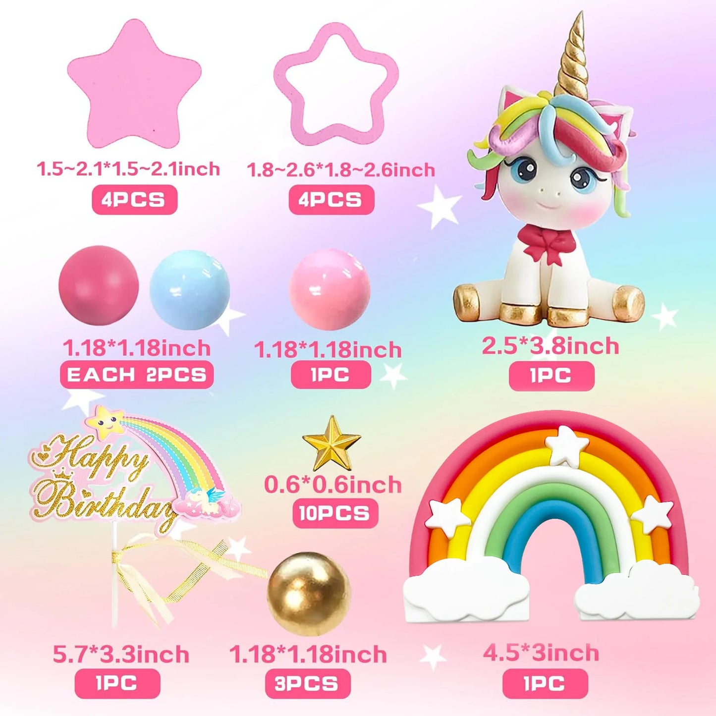 Unicorn topper cake decorations