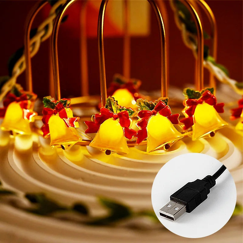 50/20 LED Bell Garland Lights USB Plug
