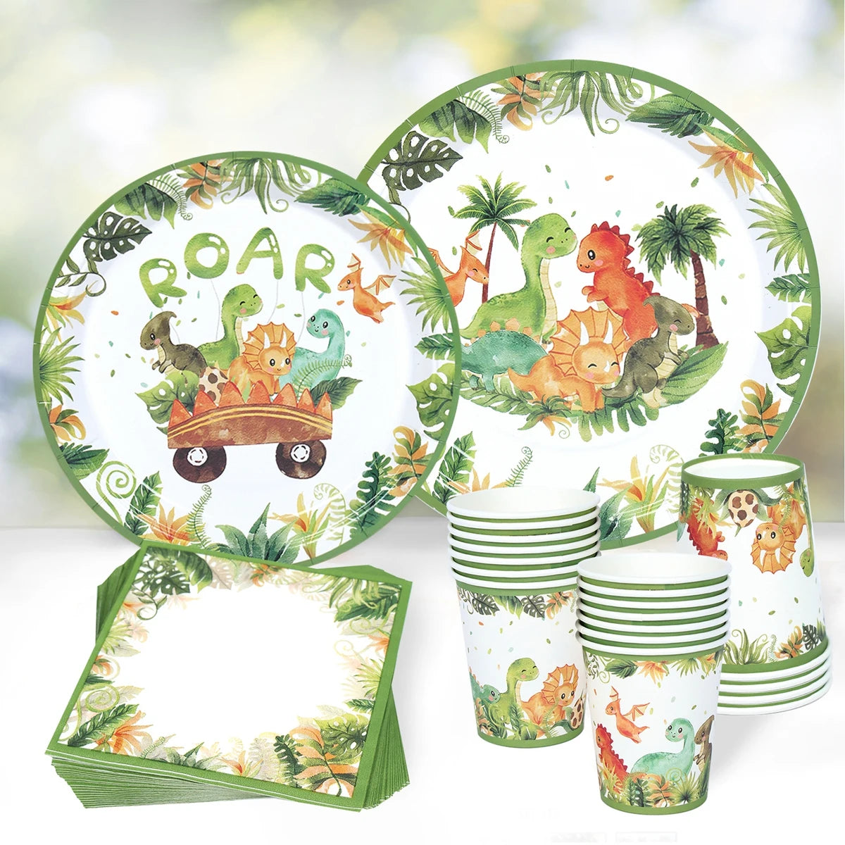 Dinosaur disposable tablecloth party decoration