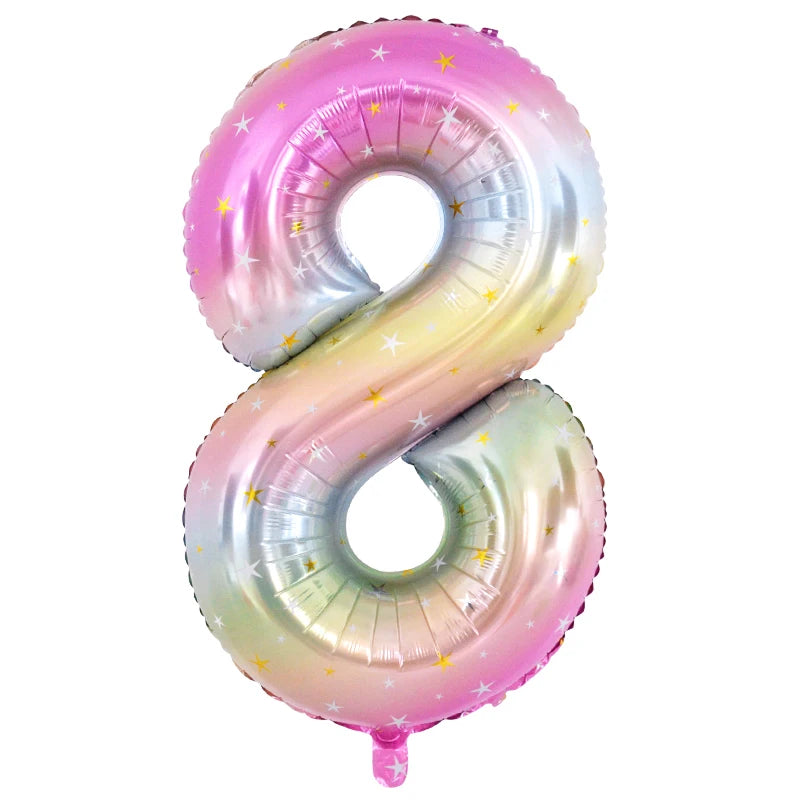 Rainbow Unicorn balloon number foil 40inch