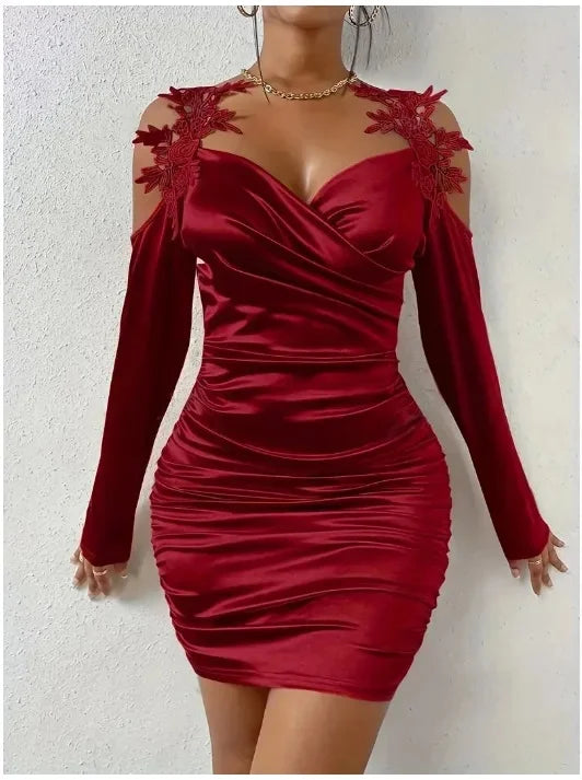 Rama Elegant Lace Pleated Dress
