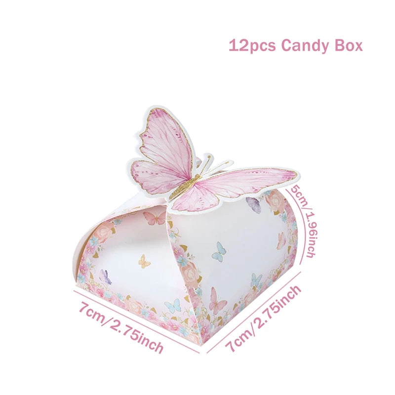 Candy gift box purple pink Butterfly 12pcs