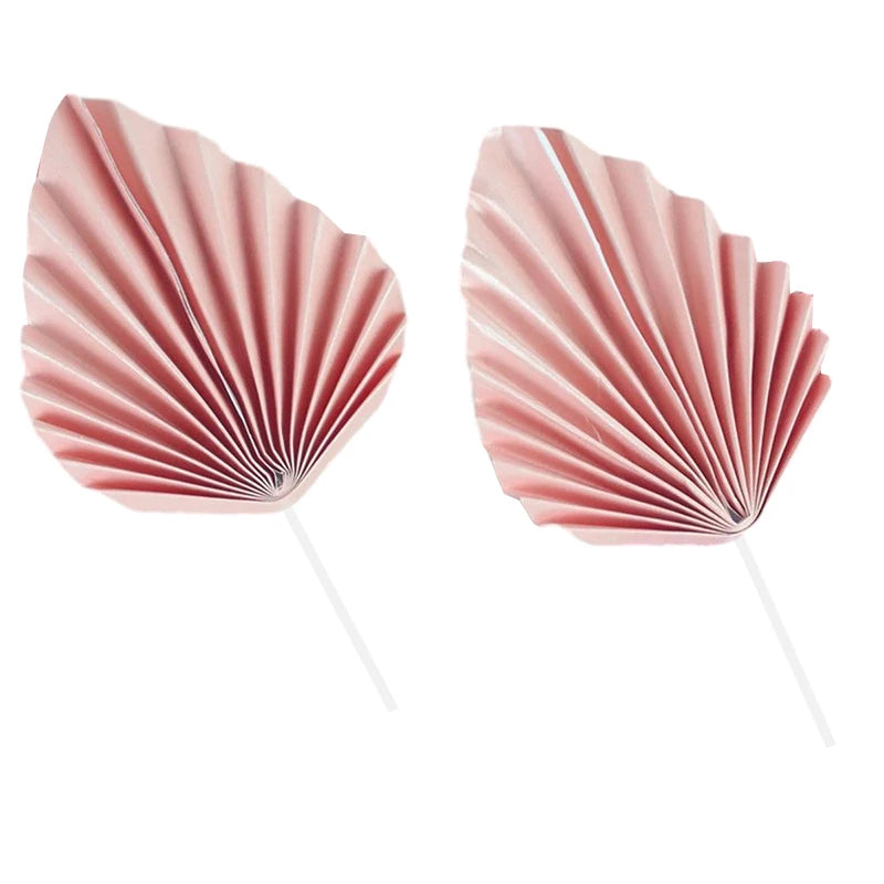 Paper Palm fan cake topper leaf 2Pcs