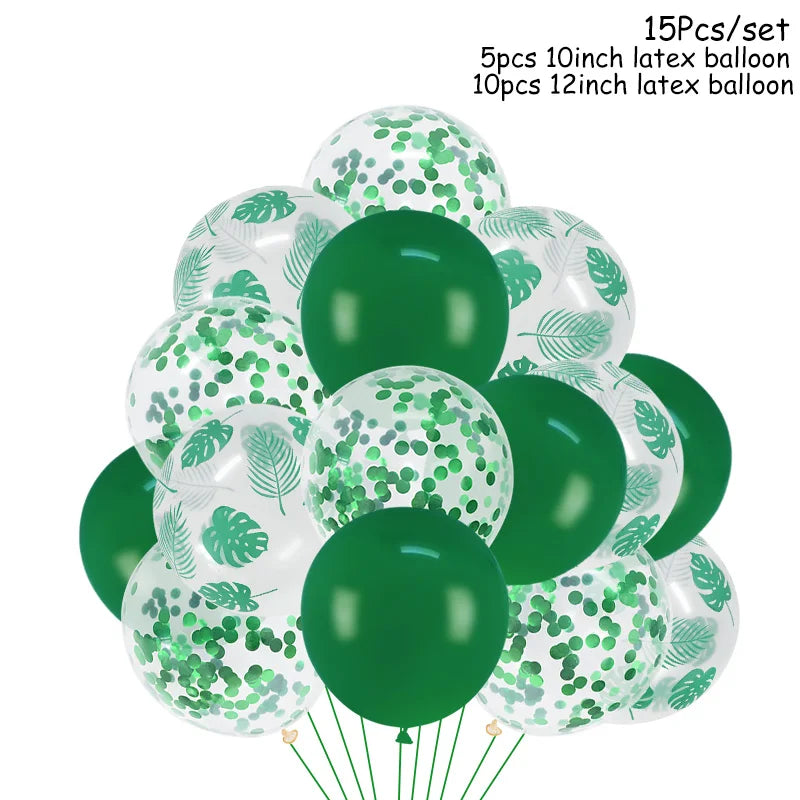 Jungle party green latex balloons