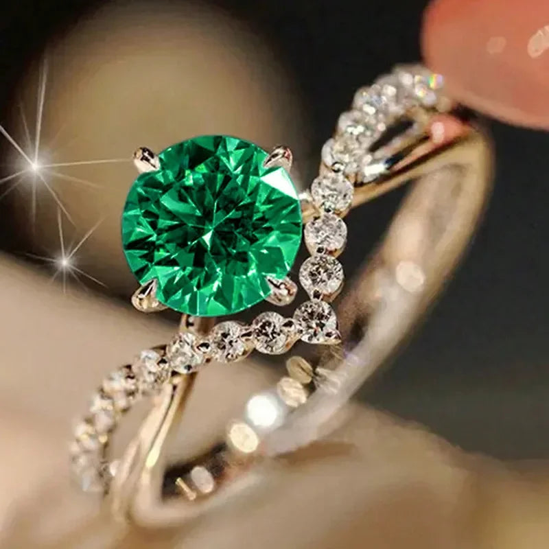 Zaitina green Zirconia crystal ring