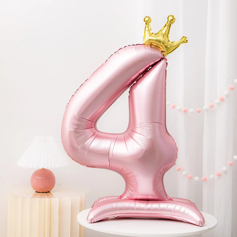 Crown pink foil balloon number 42inch