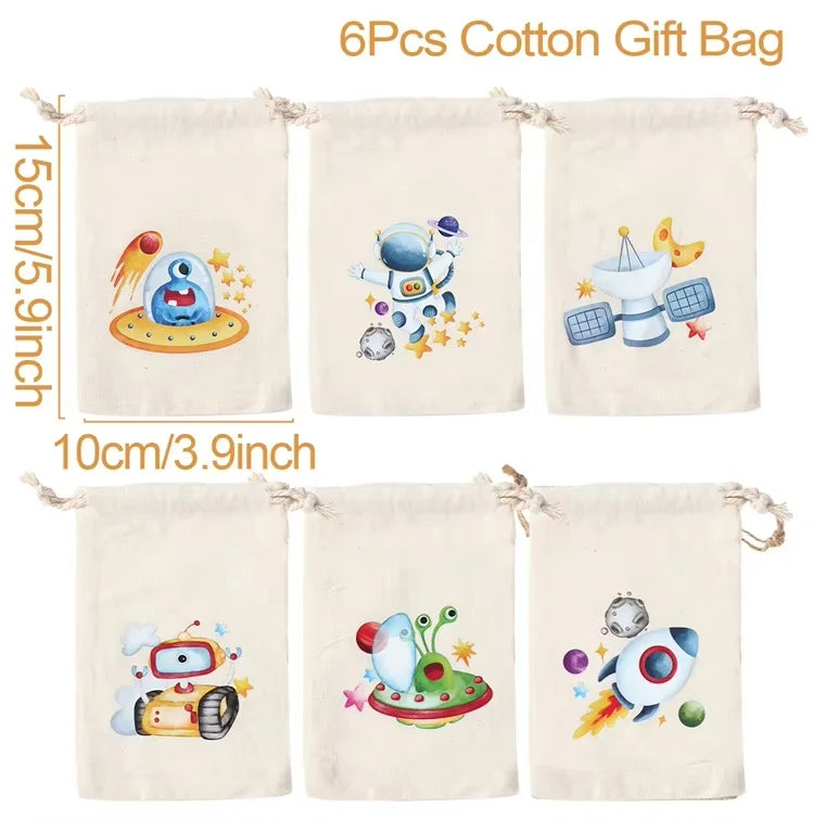 Animal character Gift Bags for Party 6pcs