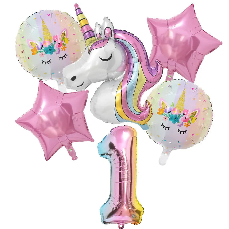 Rainbow Unicorn Balloon 32 inch 1Set