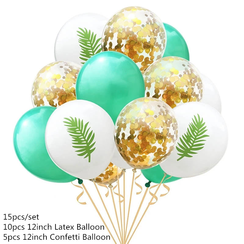 Jungle party green latex balloons