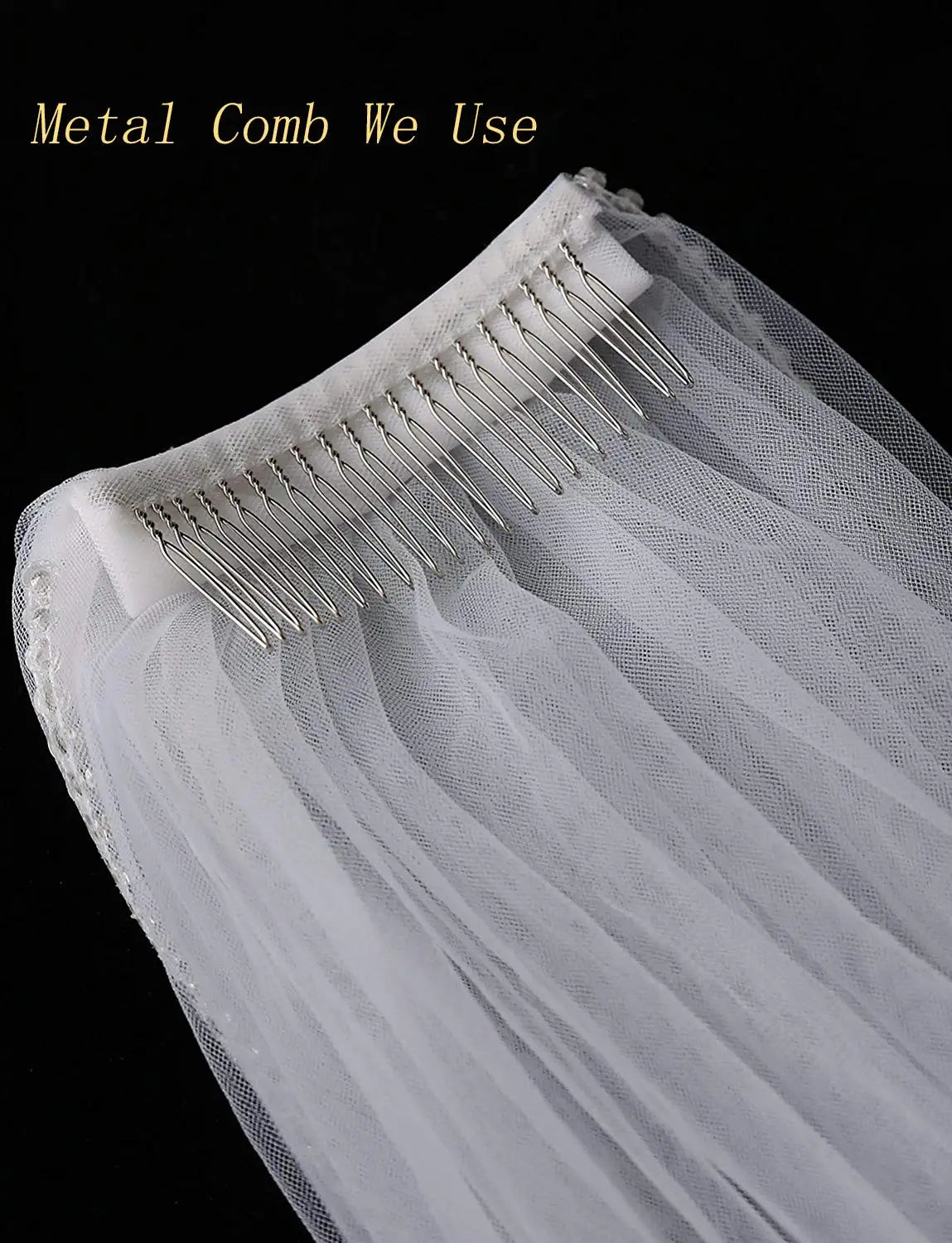 Short 2 Tier Lace Wedding Bridal Veil With Comb
