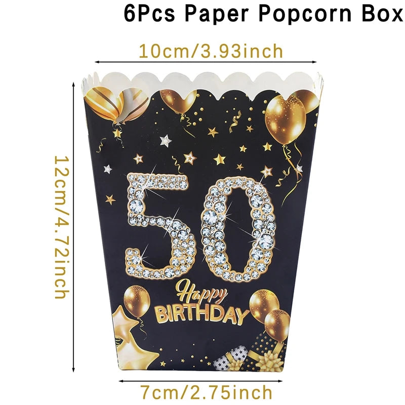 Black Gold Birhtday TableCloth