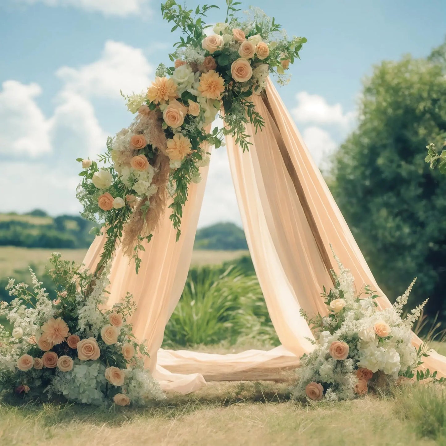 Chiffon Fabric Drapes for Wedding Arch 6/10M