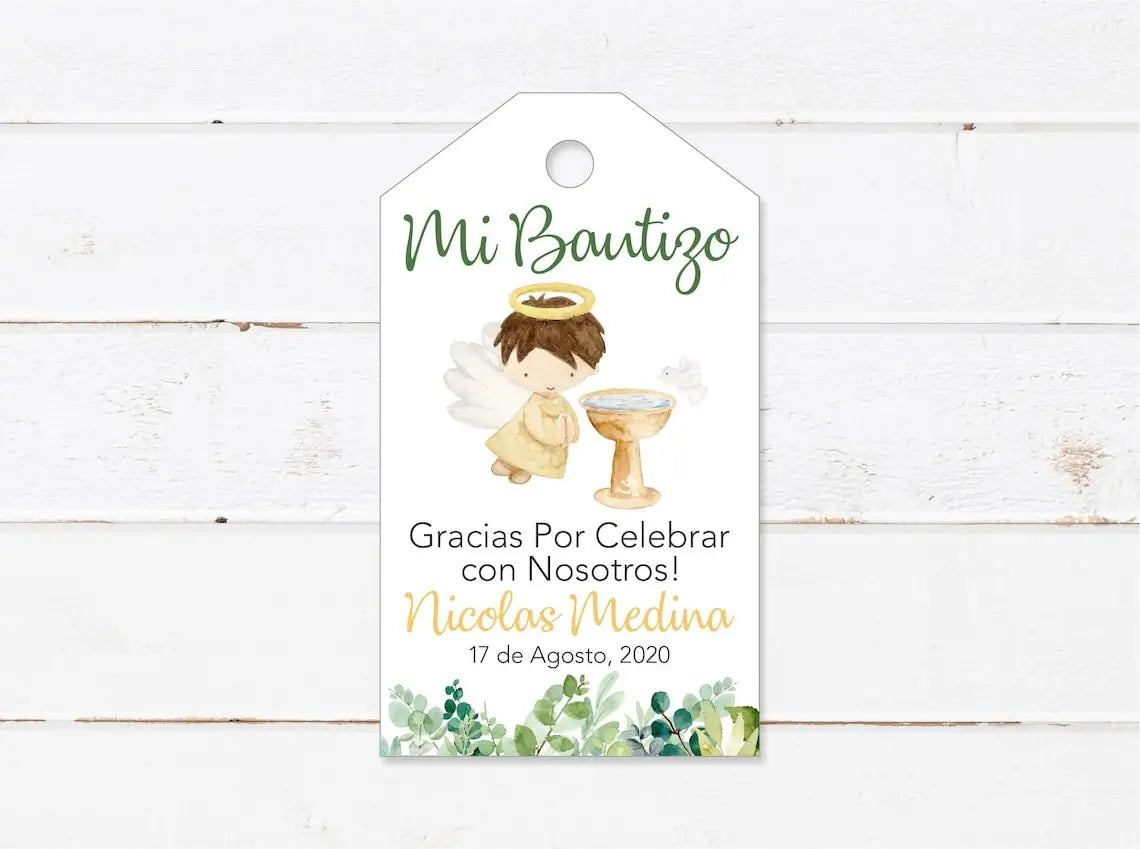 Custom tags Baptism Holly Communion, 100 pieces