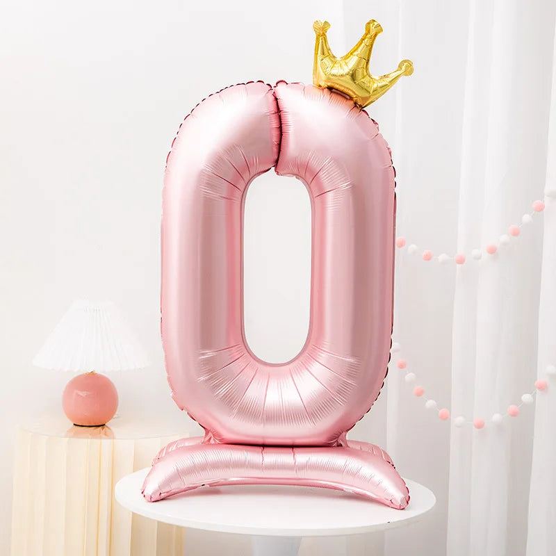 Crown pink foil balloon number 42inch