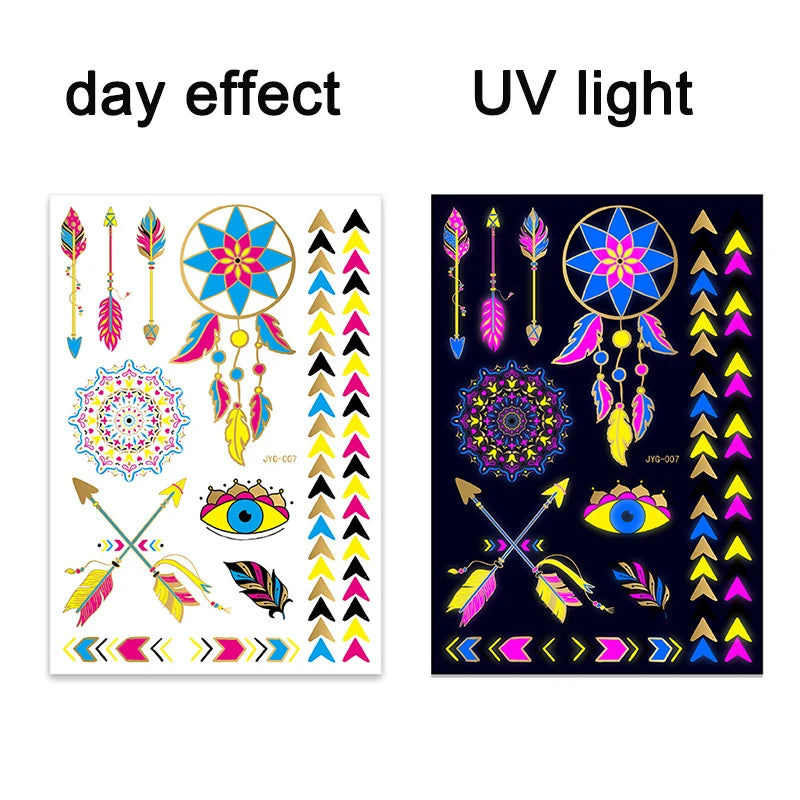 Luminous waterproof tattoos