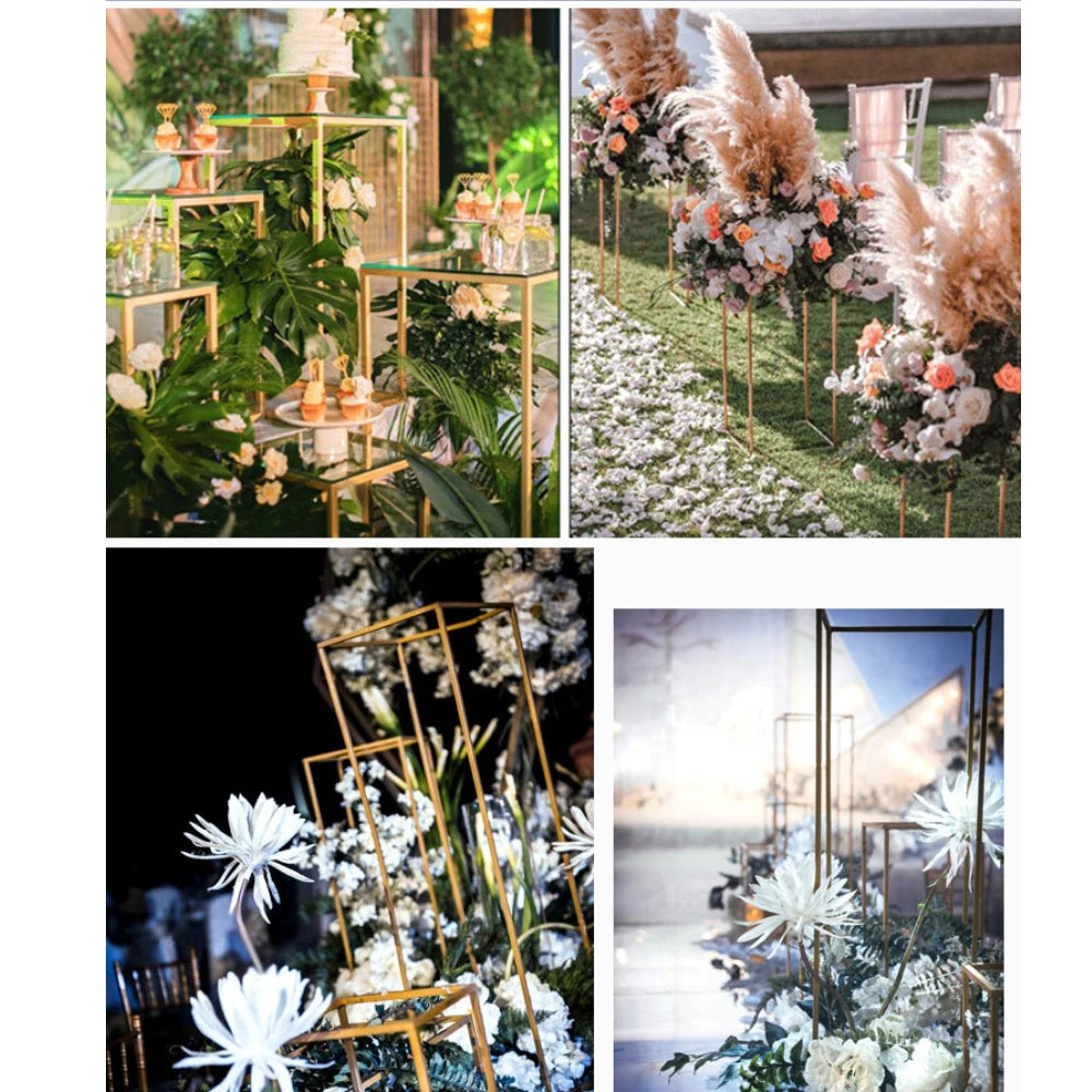 Gold metal flower stand 4 PCS