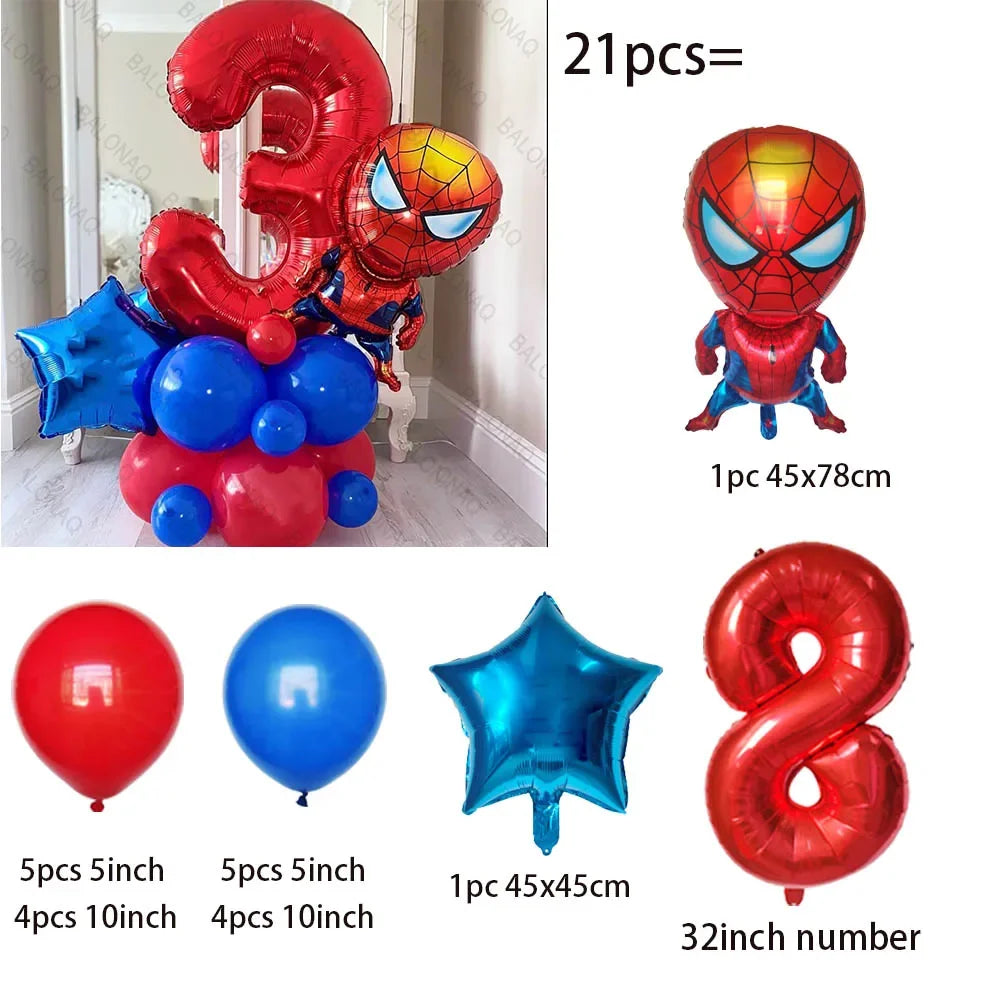 Stand Spiderman Balloon 21pcs