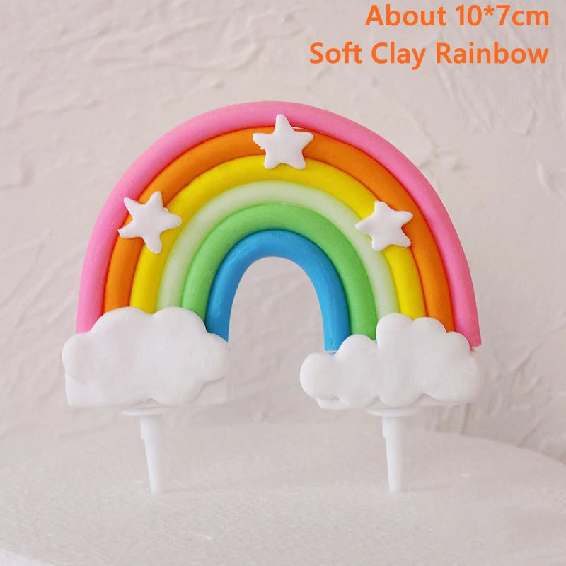 Smiling Face Cloud Rainbow Cake opper decoratings