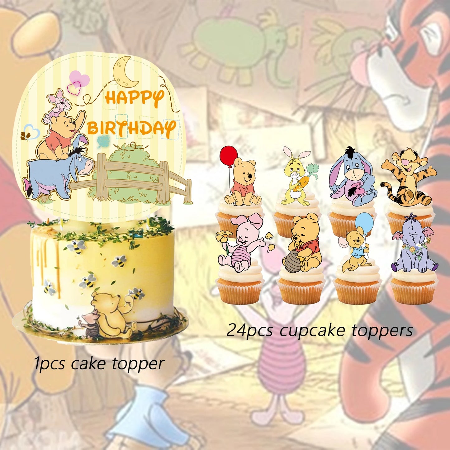 Winnie the Pooh Cake Topper 25pcs