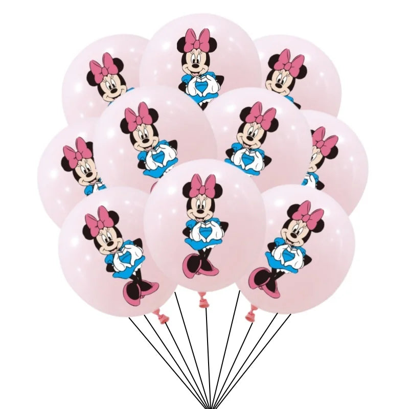 10/30PCS Minnie Mouse 12in Latex Balloons