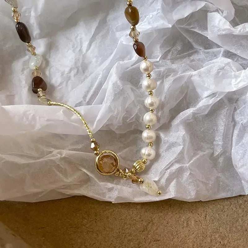 Double layered Crystal & Pearl beaded bracelet