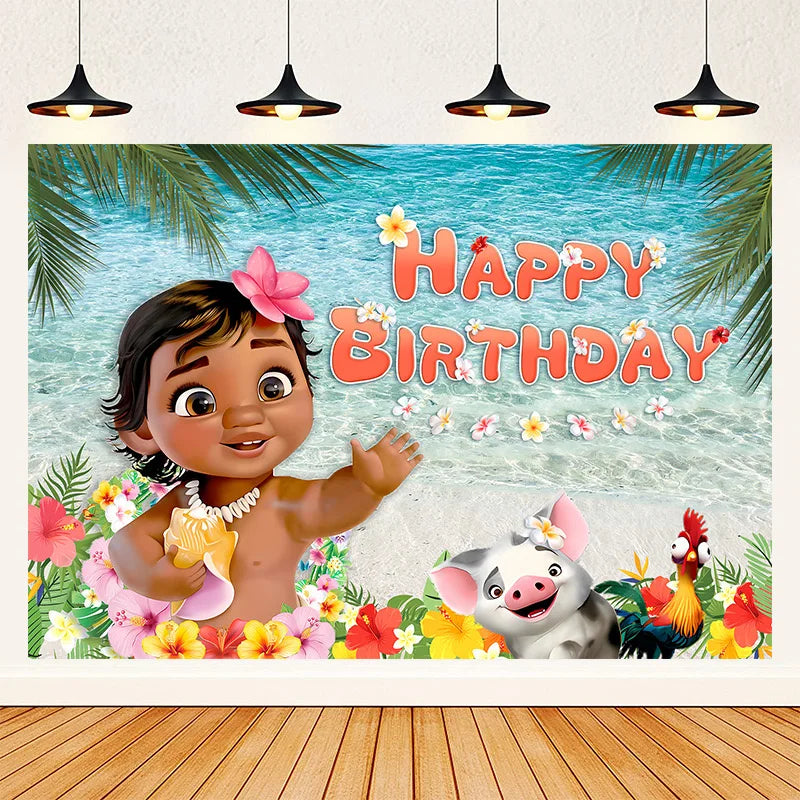 Moana theme background decoration