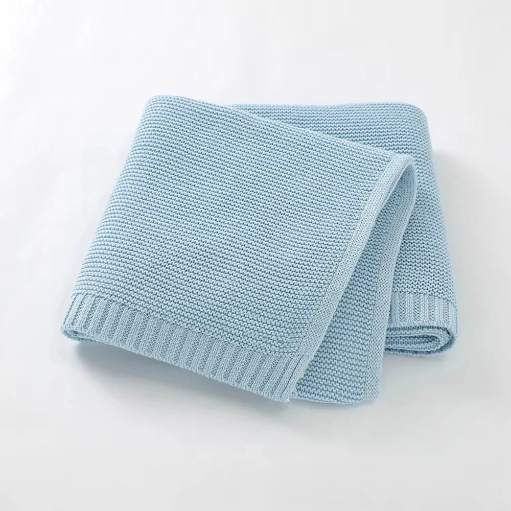 Personalized name Baby knitted blanket cotton 100x80cm custom