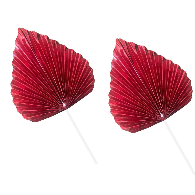 Paper Palm fan cake topper leaf 2Pcs
