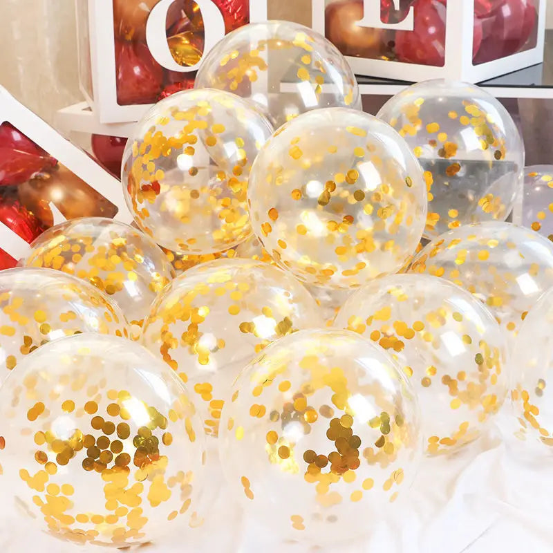 Gold Confetti Balloons 5/10/15pcs
