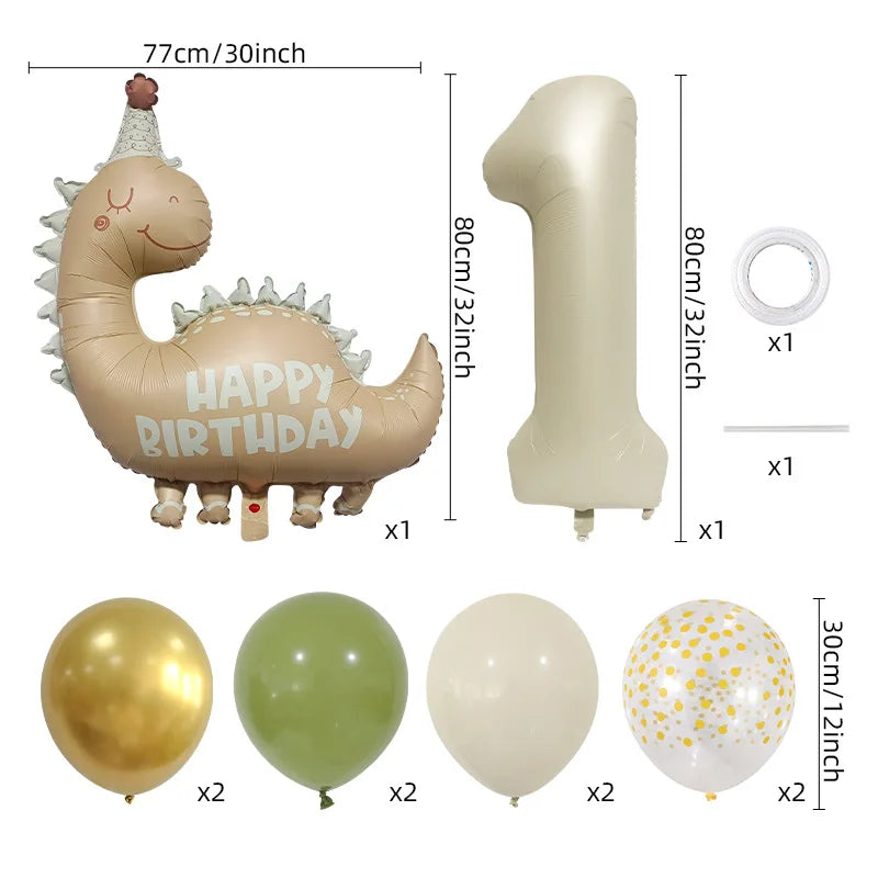 Caramel Colored Dinosaur Balloon Set