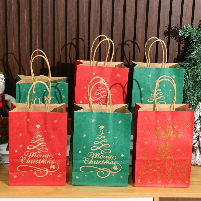 Xmas Party Kraft Gift Bags 1/20PCS