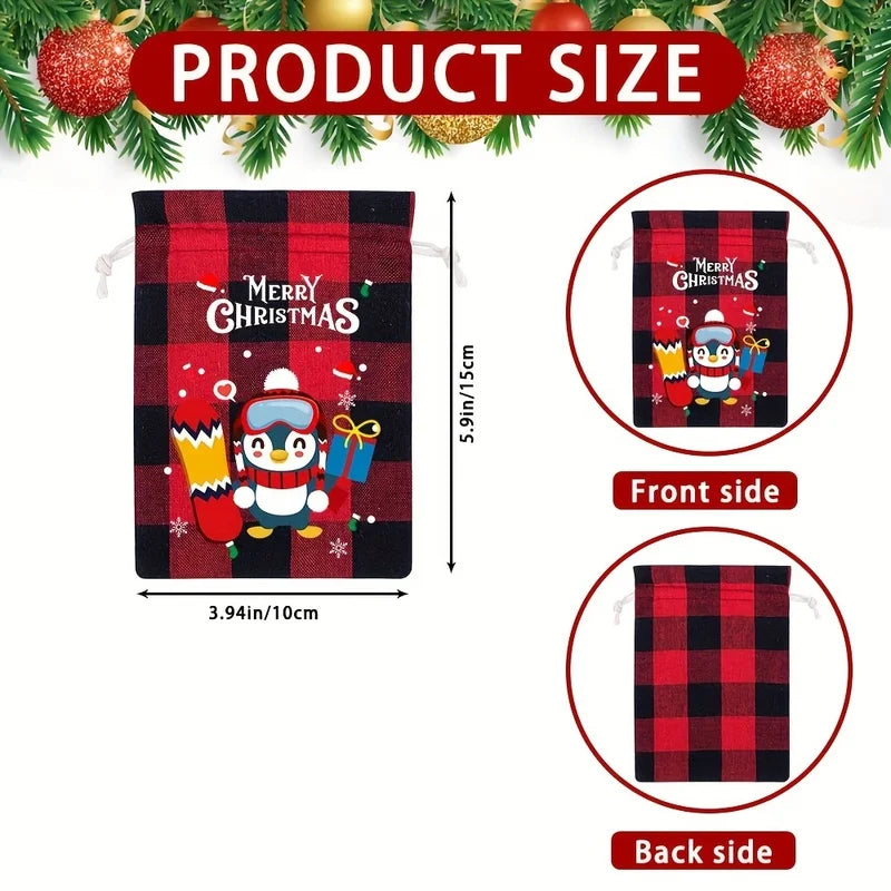 12/24pcs Xmas Burlap Gift Bags