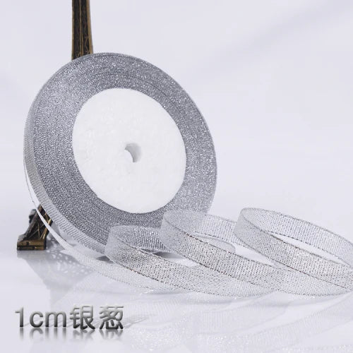 Glitter Satin Ribbon Crafts Organza Ribbons 22meters