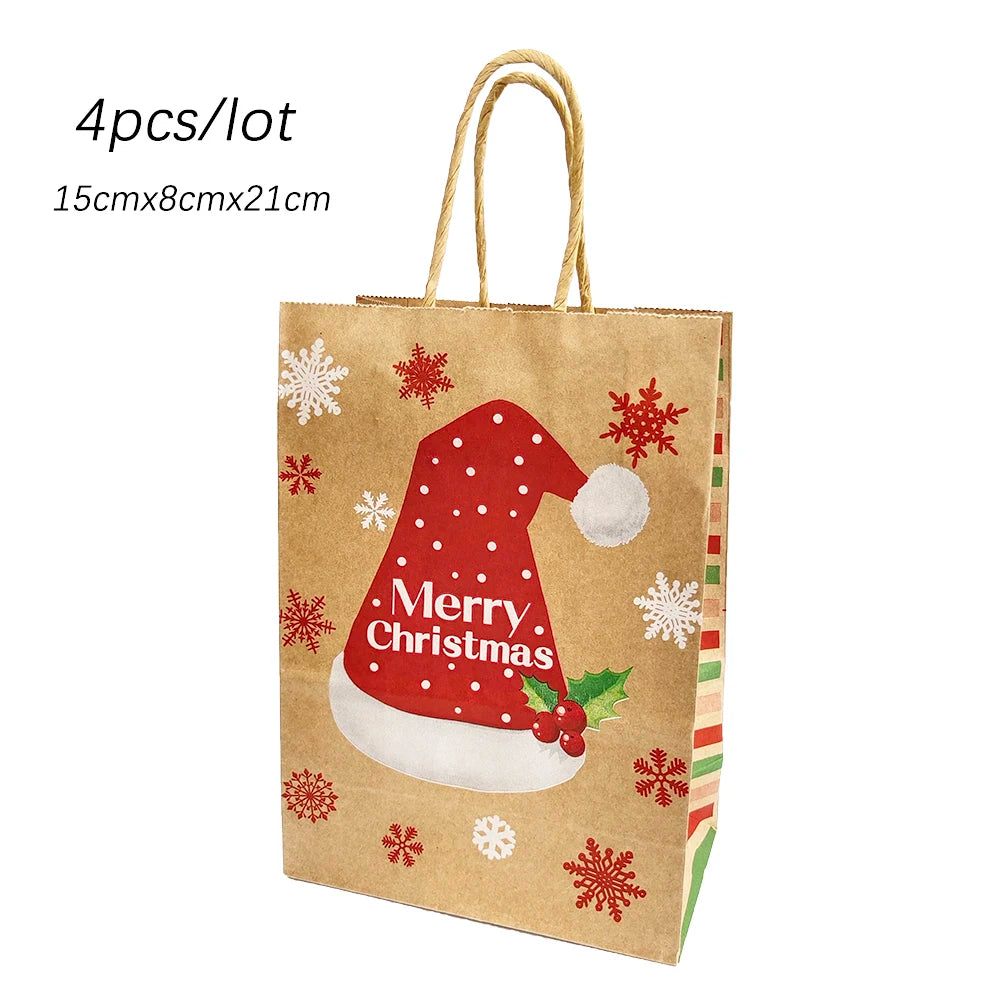 4pcs Christmas Paper Gift Bagsba