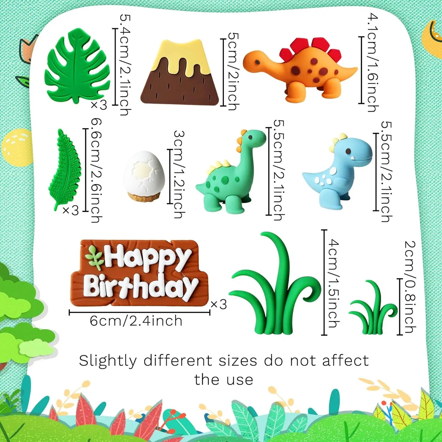 Dino cake decorations