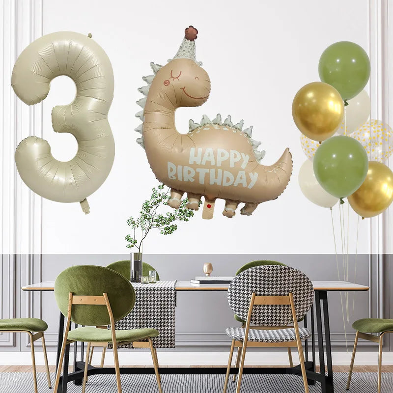 Caramel Colored Dinosaur Balloon Set