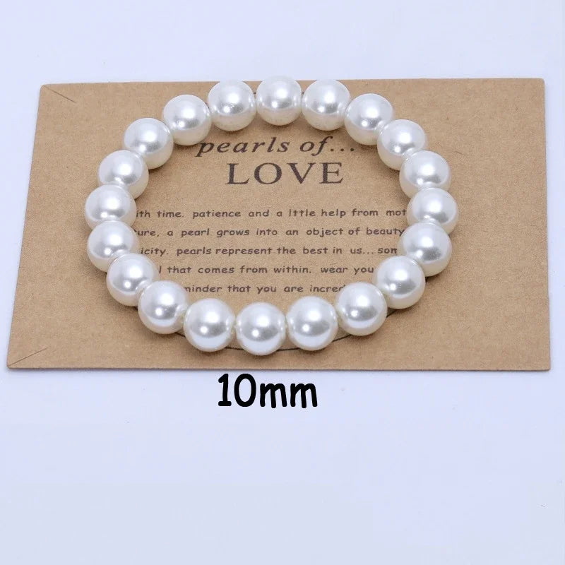 Girth Elastic Bracelet 5-10mm Imitation Pearl 18cm