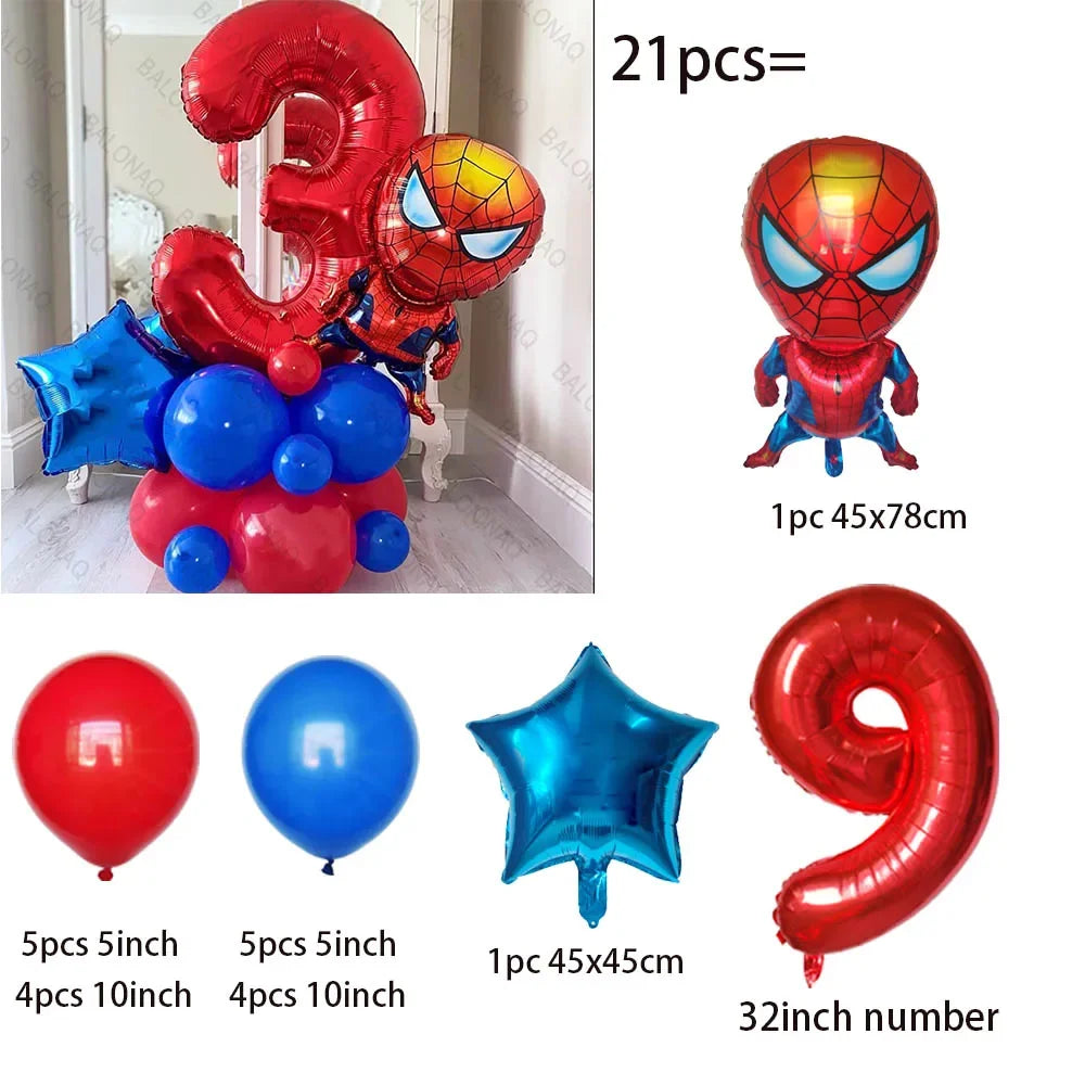 Stand Spiderman Balloon 21pcs