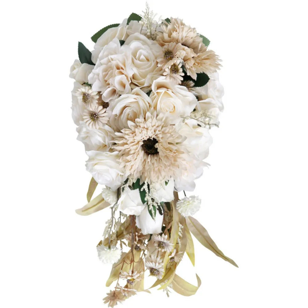Champagne silk flower bouquets