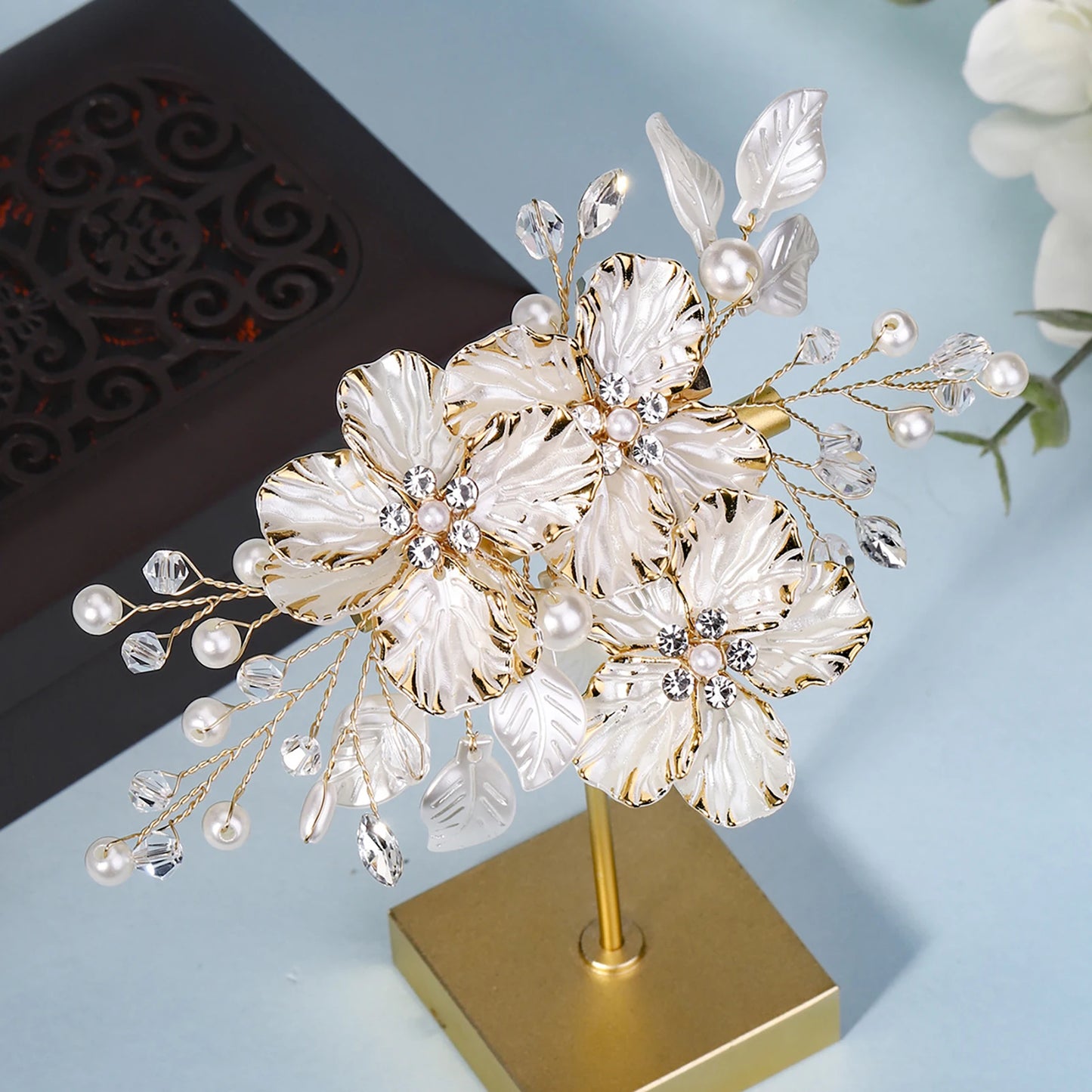 Hairpin Elegant Pearl Crystal