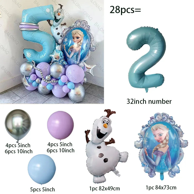 Elsa Princess Frozen Foil Balloons 28pcs