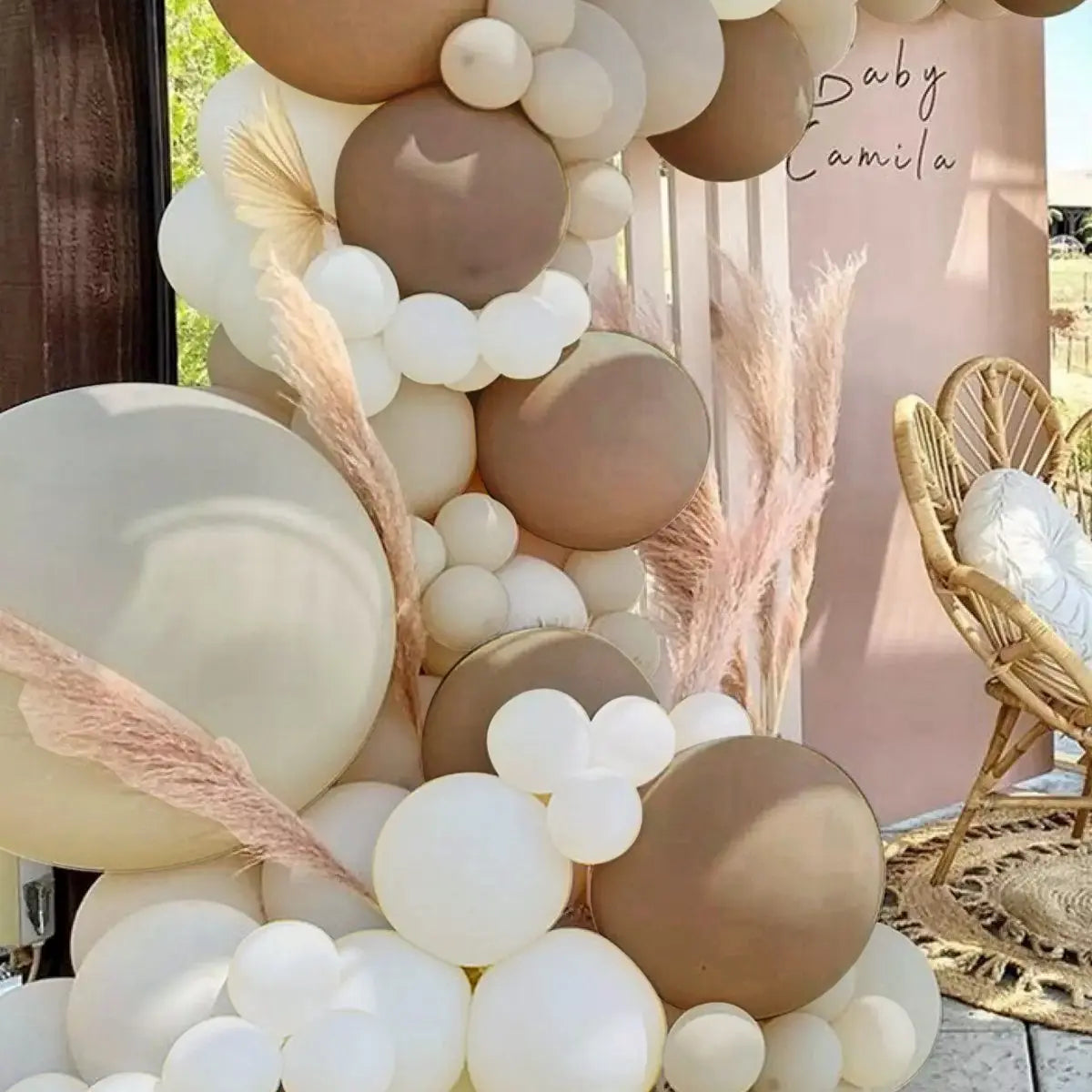 Coffee Brown Balloon Garland Arch